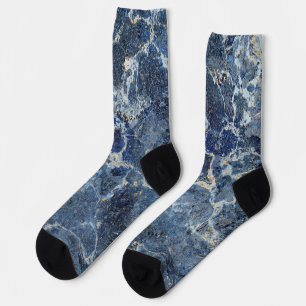 Bue Grey Black Marble & Beige Veins Socks