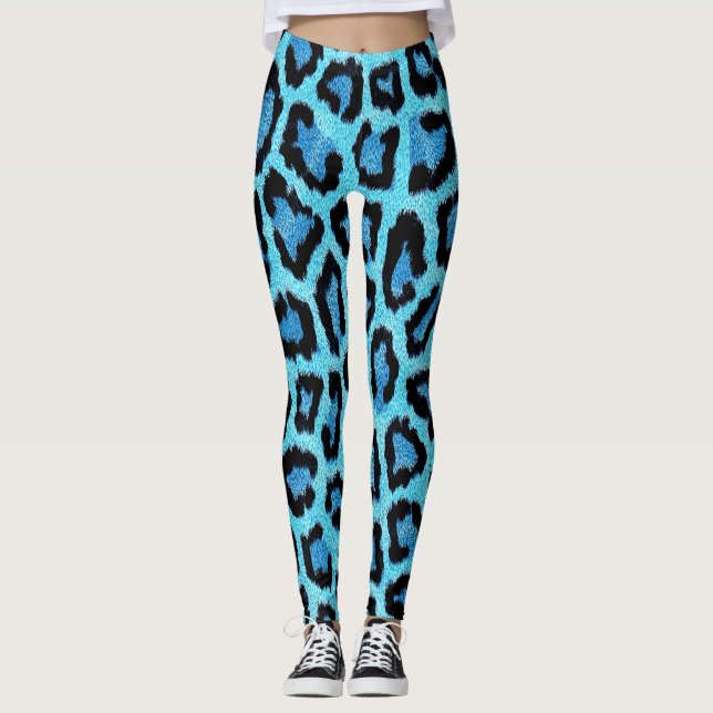 Bue Trendy Leopard Pattern Leggings (Front)