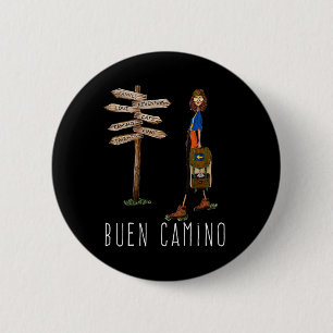 Buen Camino De Santiago Pilgrim Hiking Way Of St.  2 Inch Round Button
