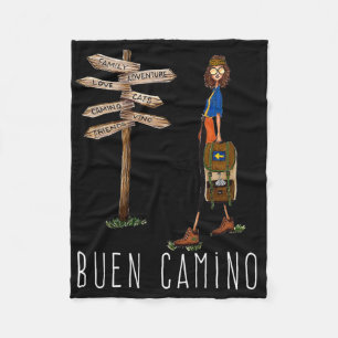 Buen Camino De Santiago Pilgrim Hiking Way Of St.  Fleece Blanket