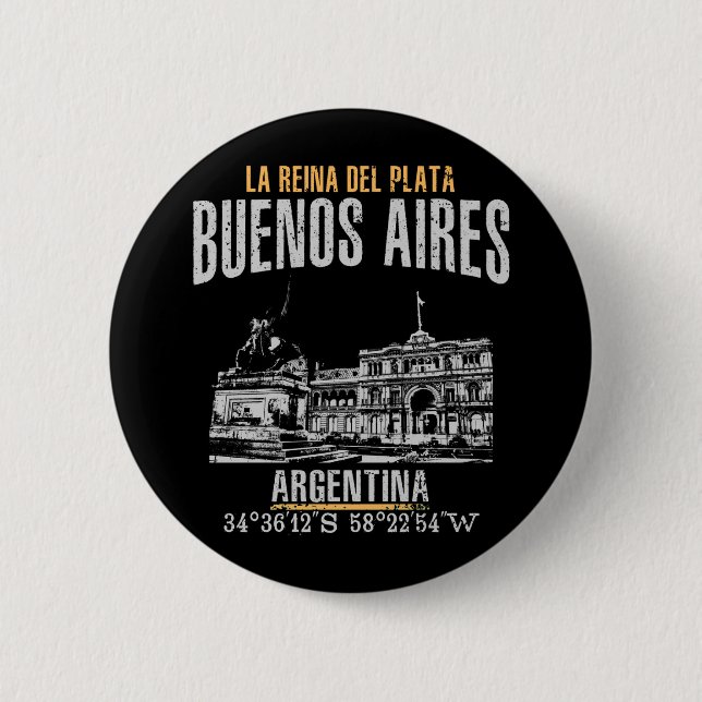 Buenos Aires 2 Inch Round Button (Front)