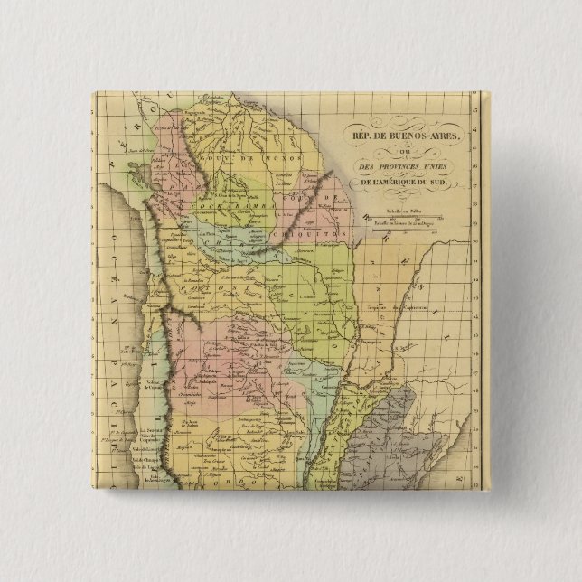 Buenos Aires 2 Inch Square Button (Front)