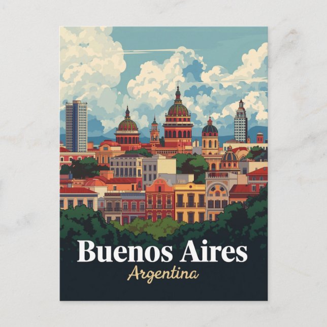 Buenos Aires Architectural Domes Postcard (Front)