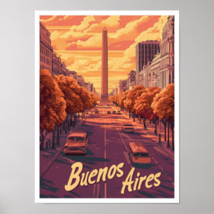 Buenos Aires Argentina Art Vintage Travel  Poster