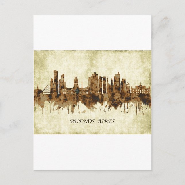 Buenos Aires Argentina Cityscape Invitation Postcard (Front)
