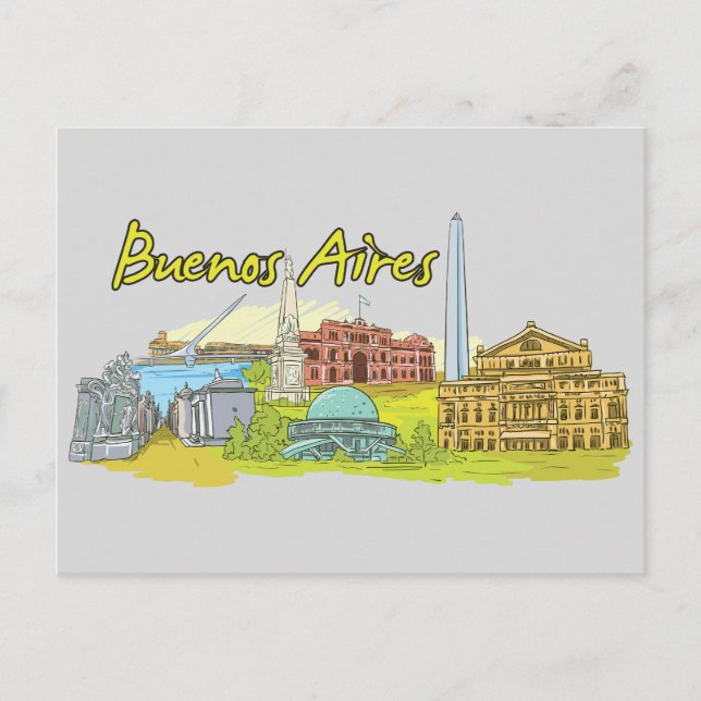 Buenos Aires, Argentina Famous City Postcard (Front)