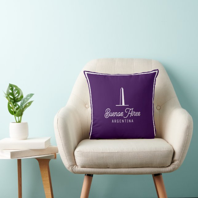 Buenos Aires Argentina Retro Elegant Minimal Throw Pillow (Chair)