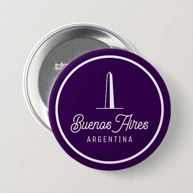 Buenos Aires Argentina Retro Elegant Simple 3 Inch Round Button (Front & Back)