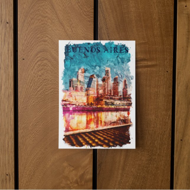 Buenos Aires Argentina Skyline by Night City View Postcard (buenos aires skyline by night postcard)