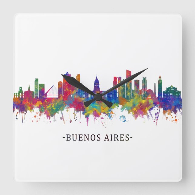 Buenos Aires Argentina Skyline Square Wall Clock (Front)