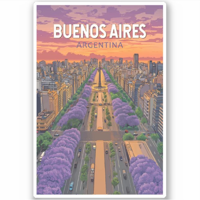Buenos Aires Argentina Travel Art Vintage (Front)