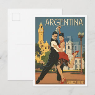 Buenos Aires Argentina Vintage Travel  Postcard