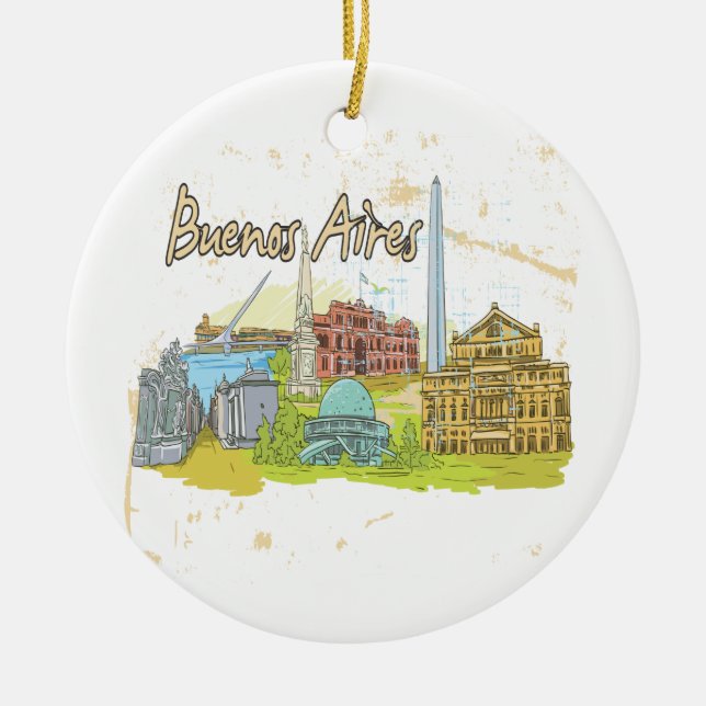 Buenos Aires Ceramic Ornament (Front)