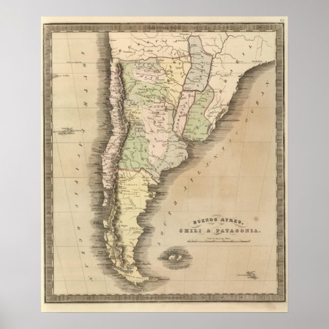 Buenos Aires, Chile, and Patagonia Poster (Front)
