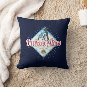 Buenos Aires City Argentina Retro Tango Vintage Throw Pillow