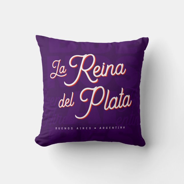 Buenos Aires "La Reina del Plata" typography art   Throw Pillow (Front)