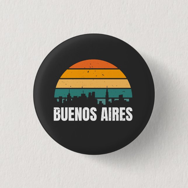 Buenos Aires Retro  1 Inch Round Button (Front)