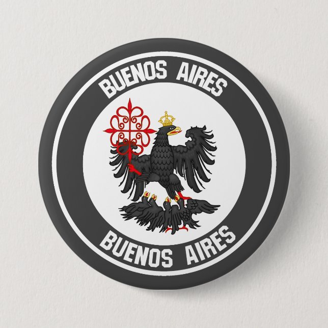 Buenos Aires Round Emblem 3 Inch Round Button (Front)