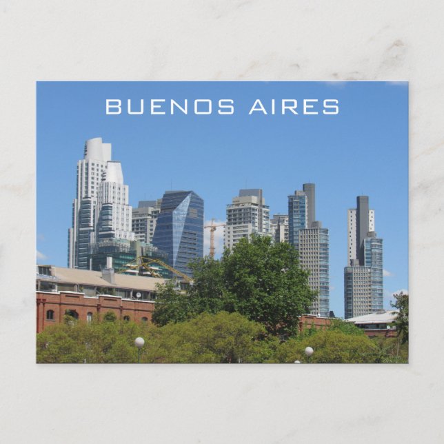 buenos aires skyline modern postcard (Front)