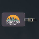 Buenos Aires Vintage City Skyline Cityscape Art Luggage Tag<br><div class="desc">Vintage and retro city design with beautiful skyline, tourist attraction and cityscape art. Cool skyscraper and building silhouette illustration merchandise for tourist and traveller. Perfect as souvenir to bring back home when travelling. Save the memory of your travel and vacation with family and friends. Background colour can be customized to...</div>