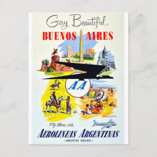 buenos aires vintage travel postcard