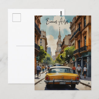 Buenos Aires watercolor art Postcard