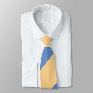 Buff and Sky Blue Broad Regimental Stripe Tie
