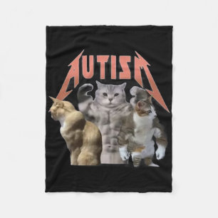 Buff Cats Autism Meme Fleece Blanket