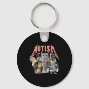 Buff Cats Autism Meme Keychain