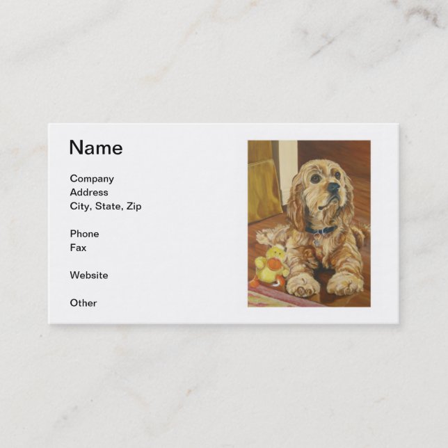 Buff Cocker Spaniel Business Cards (Front)