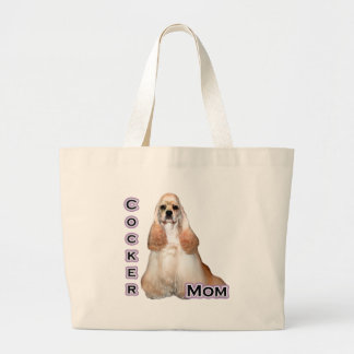 Buff Cocker Spaniel Mom; Cocker Spaniel Mom Large Tote Bag