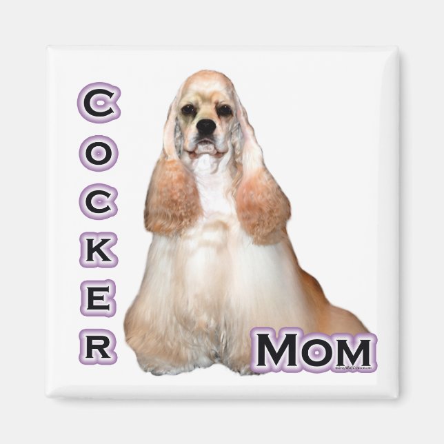 Buff Cocker Spaniel Mom; Cocker Spaniel Mom Magnet (Front)