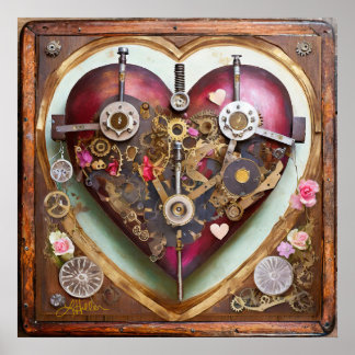 Buff Red Heart Steampunk Series Poster