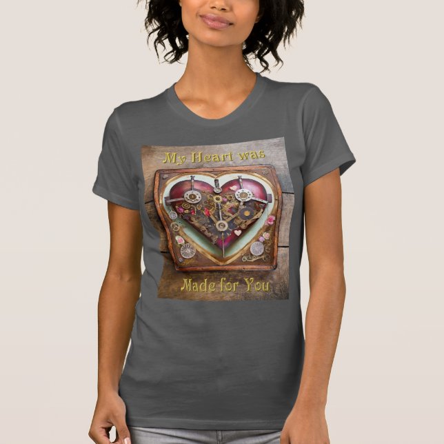 Buff Red Heart Steampunk Series T-Shirt (Front)