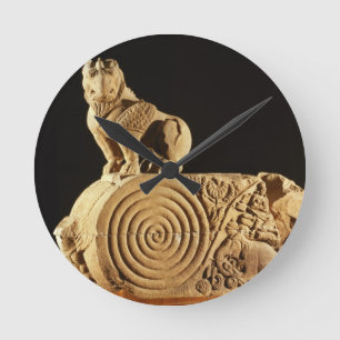 Buff sandstone architrave with griffin, Sanchi, MP Round Clock