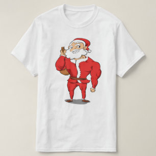 Buff Santa Christmas Gym T-Shirt