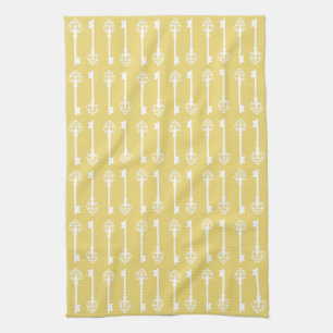 Buff Victorian Keys Kitchen Towel