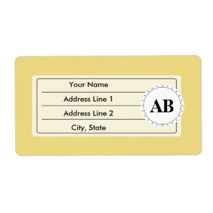 Buff yellow solid colour with monogram