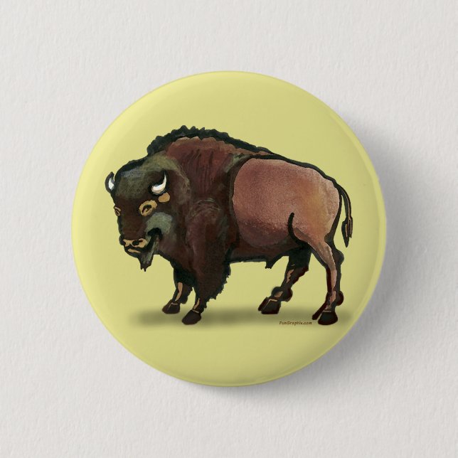 Buffalo 2 Inch Round Button (Front)