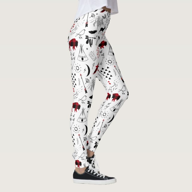 Buffalo Adventures Black and Red Plaid ID599 Leggings (Right)