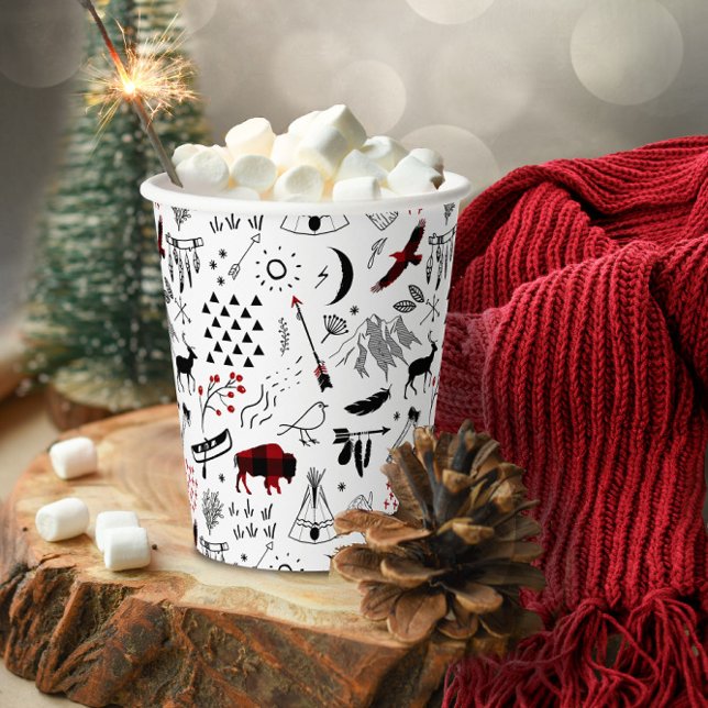 Buffalo Adventures Black and Red Plaid ID599 Paper Cups (Creator Uploaded)