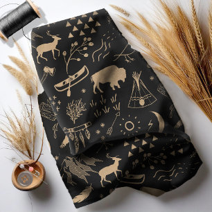 Buffalo Adventures Kraft Paper Brown/Blk ID599 Fabric