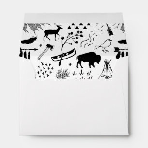 Buffalo Adventures Pattern Black ID599 Envelope