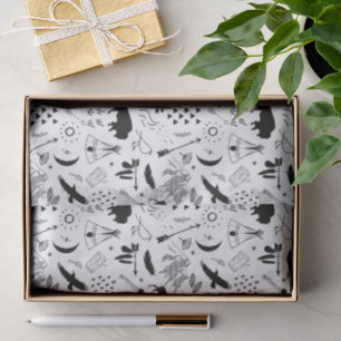 Buffalo Adventures Pattern Black ID599 Tissue Paper