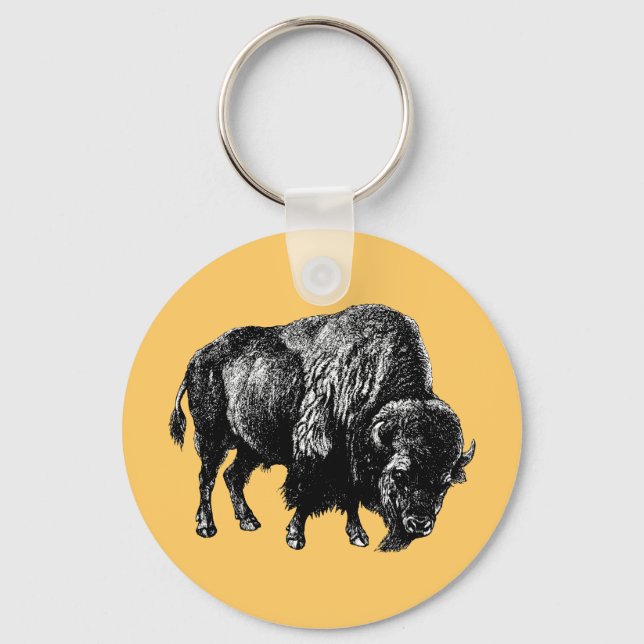 Buffalo American Bison Keychain (Front)