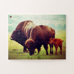Buffalo and Calf Oklahoma Jigsaw Puzzle