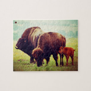 Buffalo and Calf Oklahoma Jigsaw Puzzle