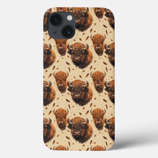 Buffalo and Feather Design iPhone Cove / iPad case (Back)
