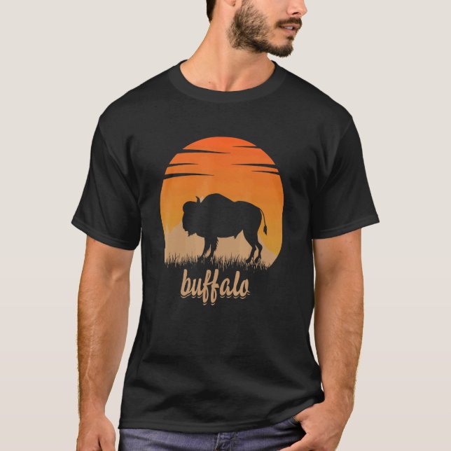 Buffalo Animal Hot In The Mounta In Nature T-Shirt (Front)