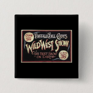Buffalo Bill Ad 2 Inch Square Button